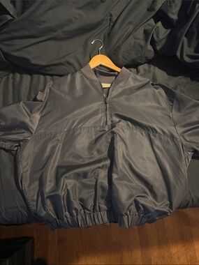 Essentials Men's Black Pullover Windbreaker Jacket